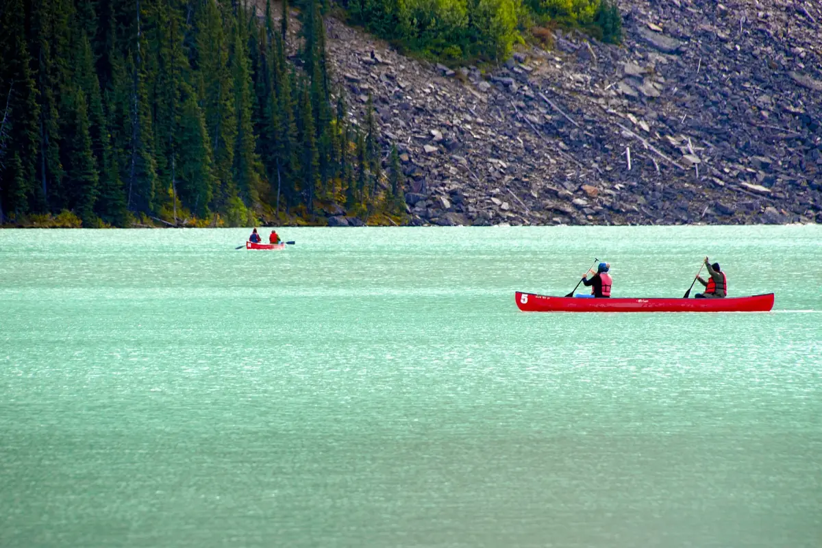 Canoes on Lake Louise