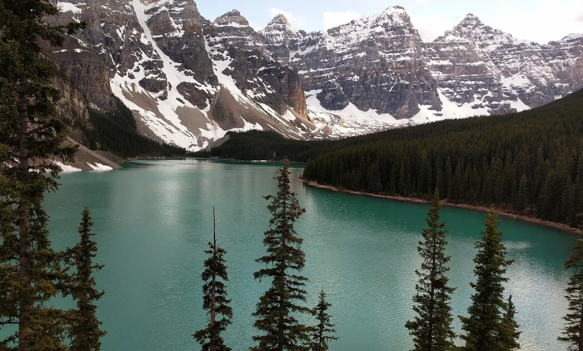 View from the Rockpile over Moraine Lake and the Ten Peaks